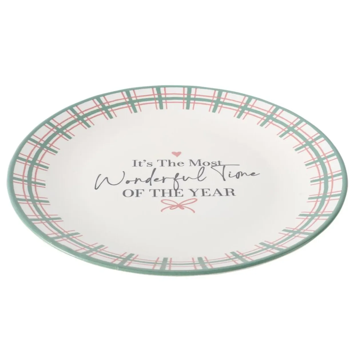 Assiete plate imprimé Noël contour motif jacquard faïence Ø20 cm < Gifi Best