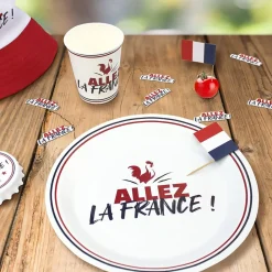 Assiette carton Cocorico x6 Allez la France Ø23cm < Gifi Best