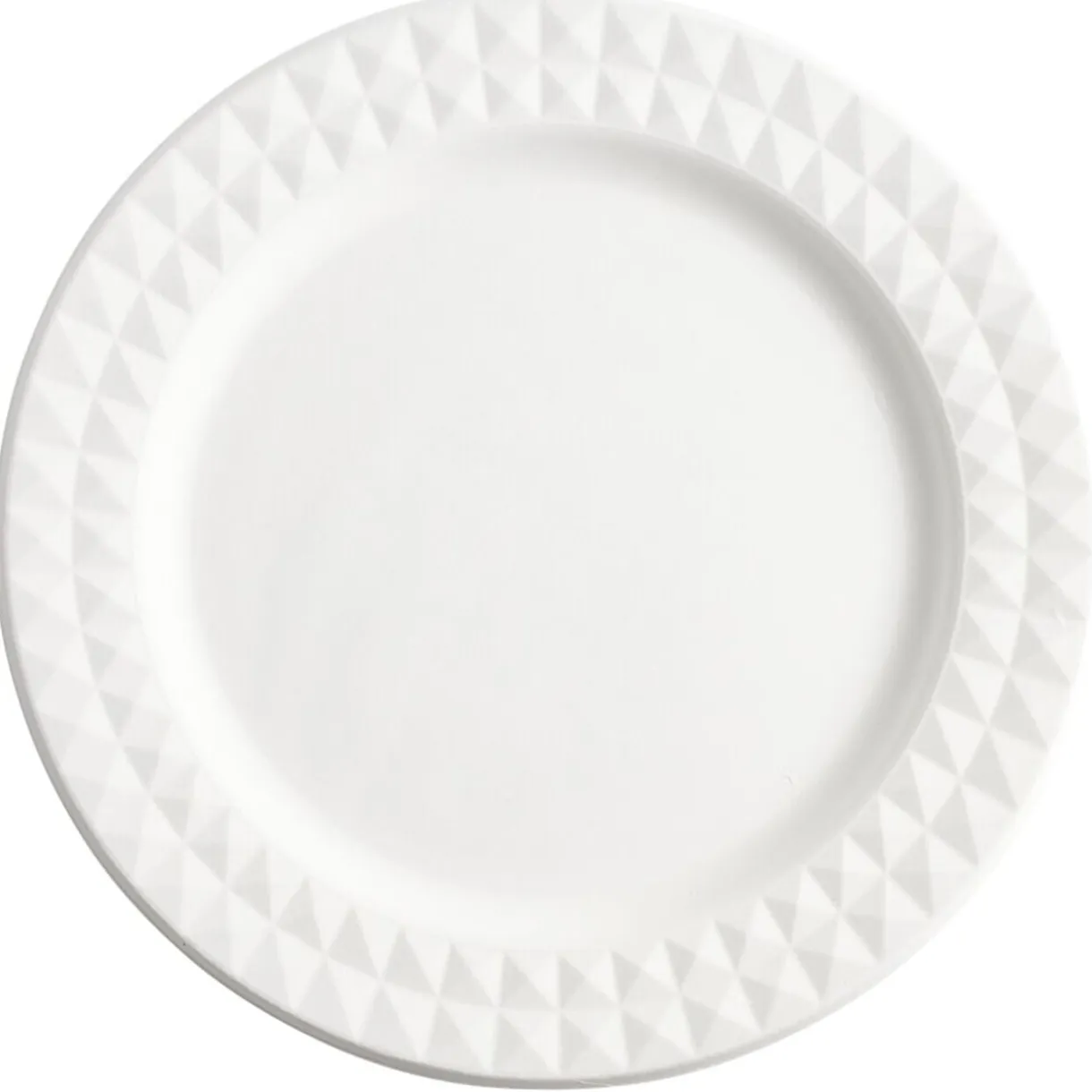 Assiette carton x8 canne à sucre bagasse contour façon diamant blanc Ø23cm < Gifi Outlet