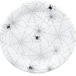 Assiette carton x10 motif Halloween toile d'araignée blanc Ø23cm < Gifi Hot