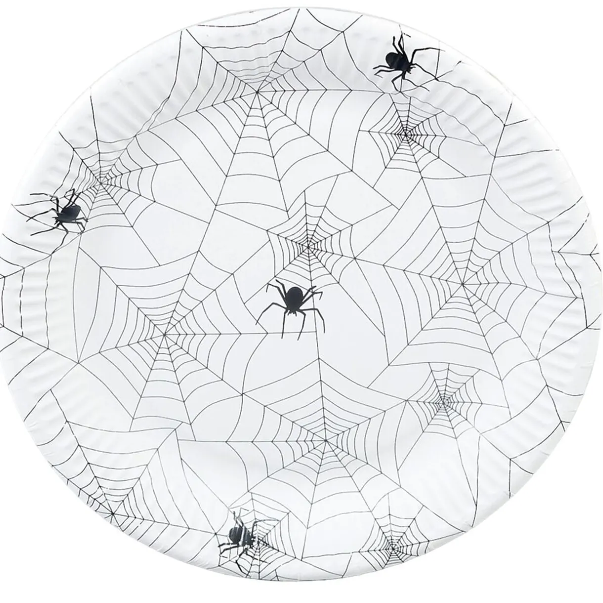 Assiette carton x10 motif Halloween toile d'araignée blanc Ø23cm < Gifi Hot
