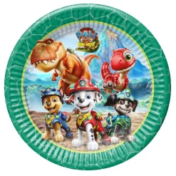 Assiette carton x8 Pat Patrouille dinosaure Ø23cm
