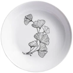 Assiette creuse blanche décor fleur noire Ø21cm < Gifi