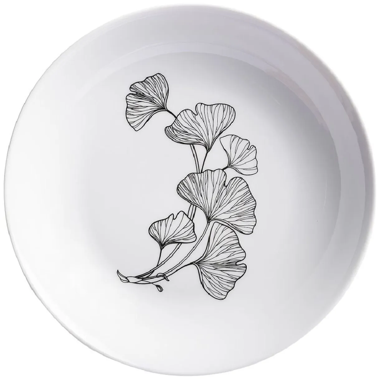 Assiette creuse blanche décor fleur noire Ø21cm < Gifi