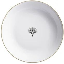 Assiette creuse blanche motif vague japonaise Ø21cm