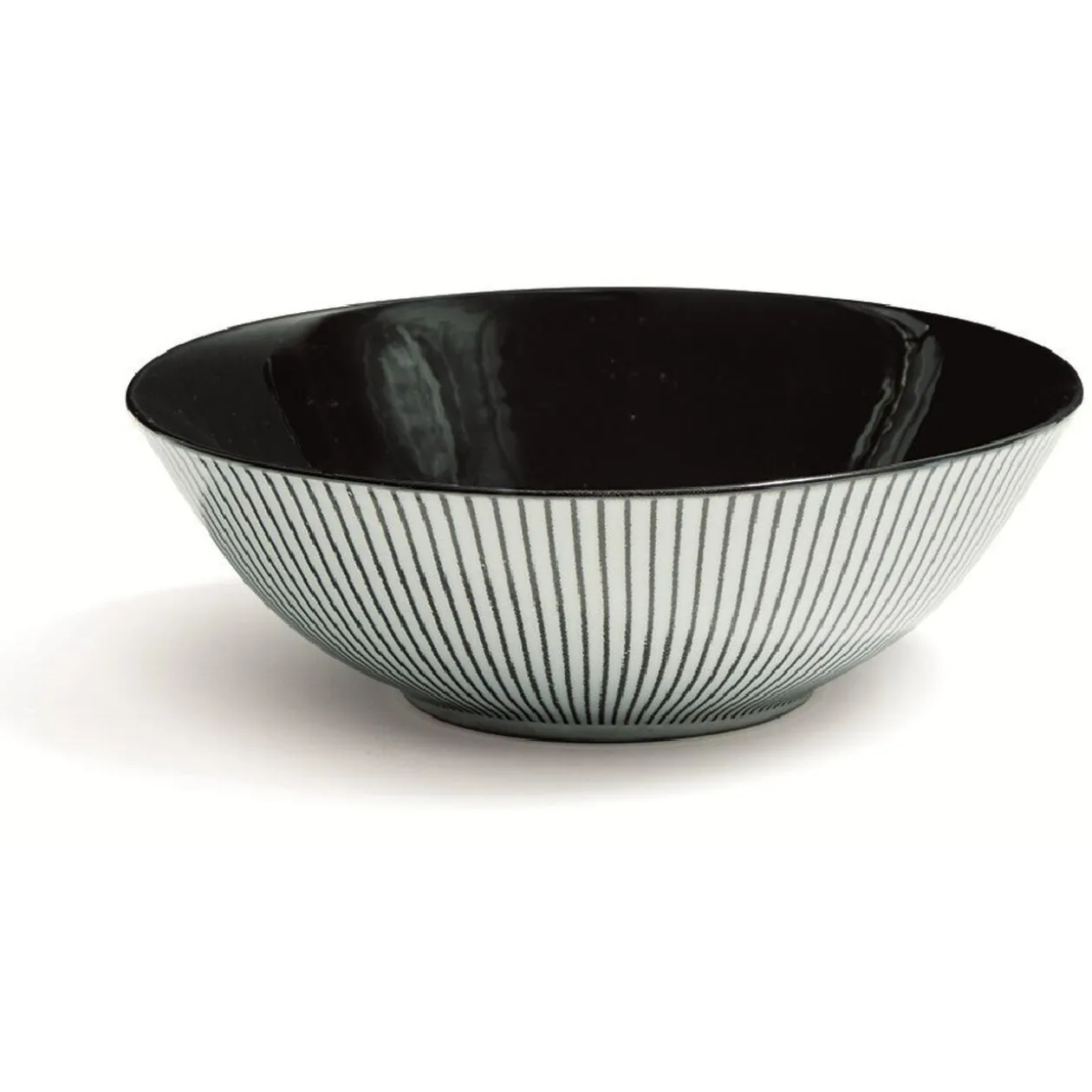 Assiette creuse décor rayon noir Ø18cm