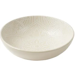 Assiette creuse ronde arabesque céramique beige Ø18,5cm < Gifi Sale