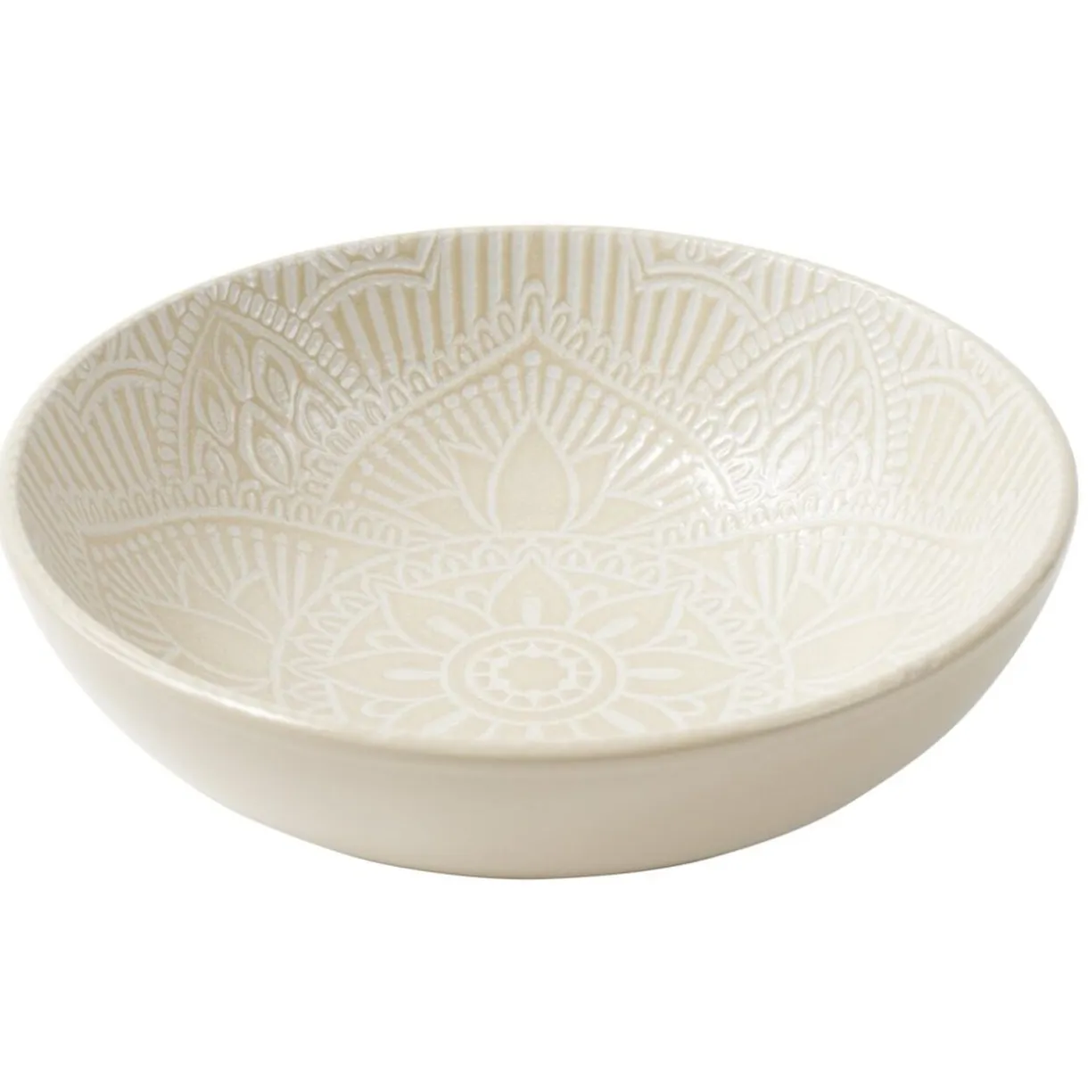 Assiette creuse ronde arabesque céramique beige Ø18,5cm < Gifi Sale