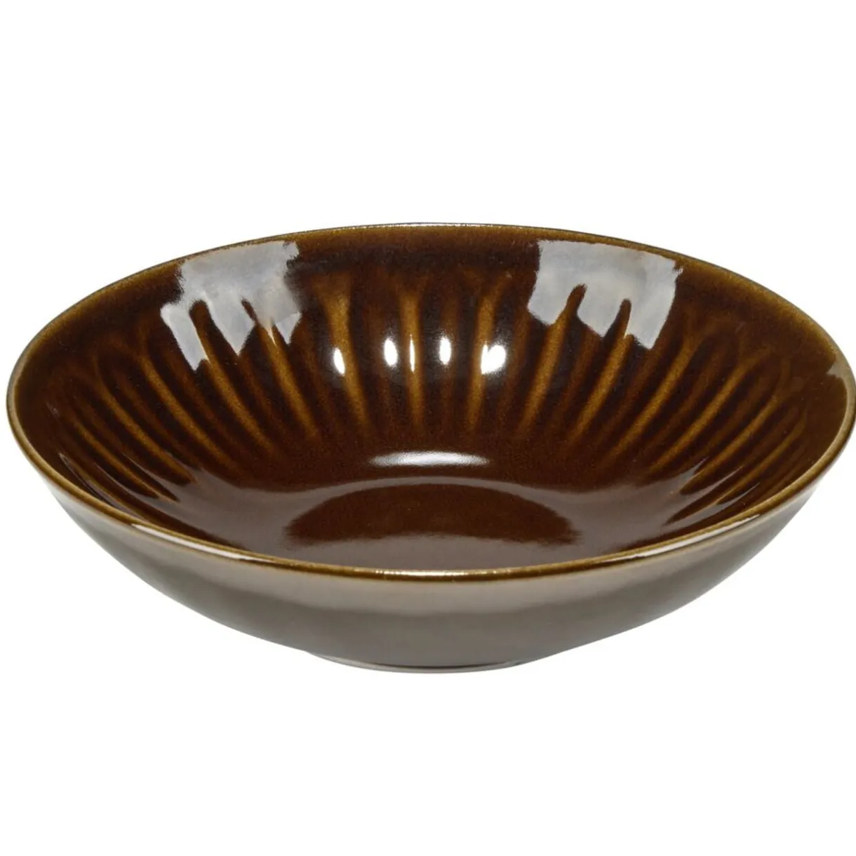 Assiette creuse ronde Badem faïence marron foncé Ø20,8cm < Gifi Hot