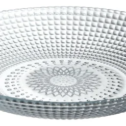 Assiette creuse ronde effet relief blanc transparent Ø21 cm < Gifi New