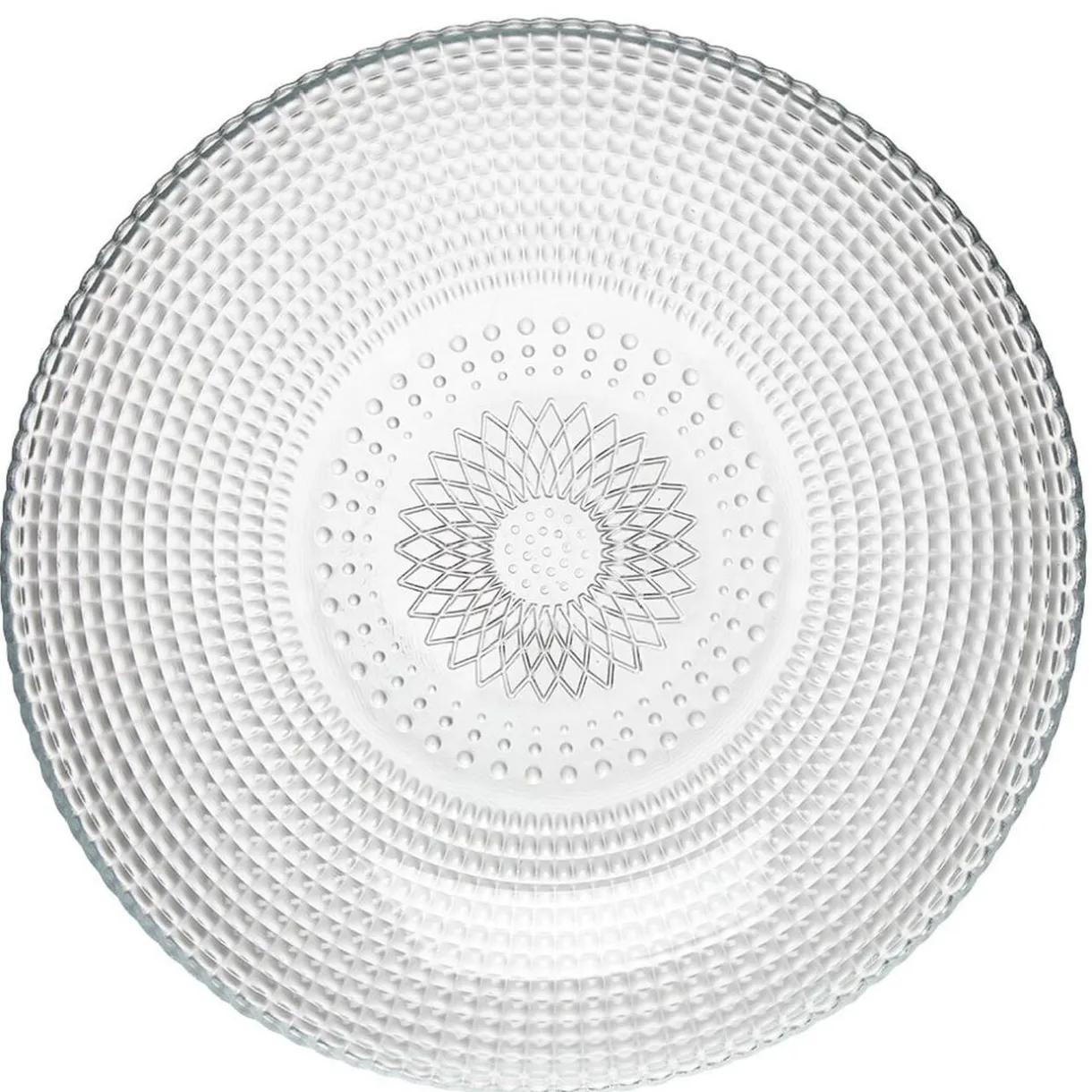 Assiette creuse ronde effet relief blanc transparent Ø21 cm < Gifi New