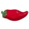 Assiette de présentation dolomite forme piment rouge L22cm