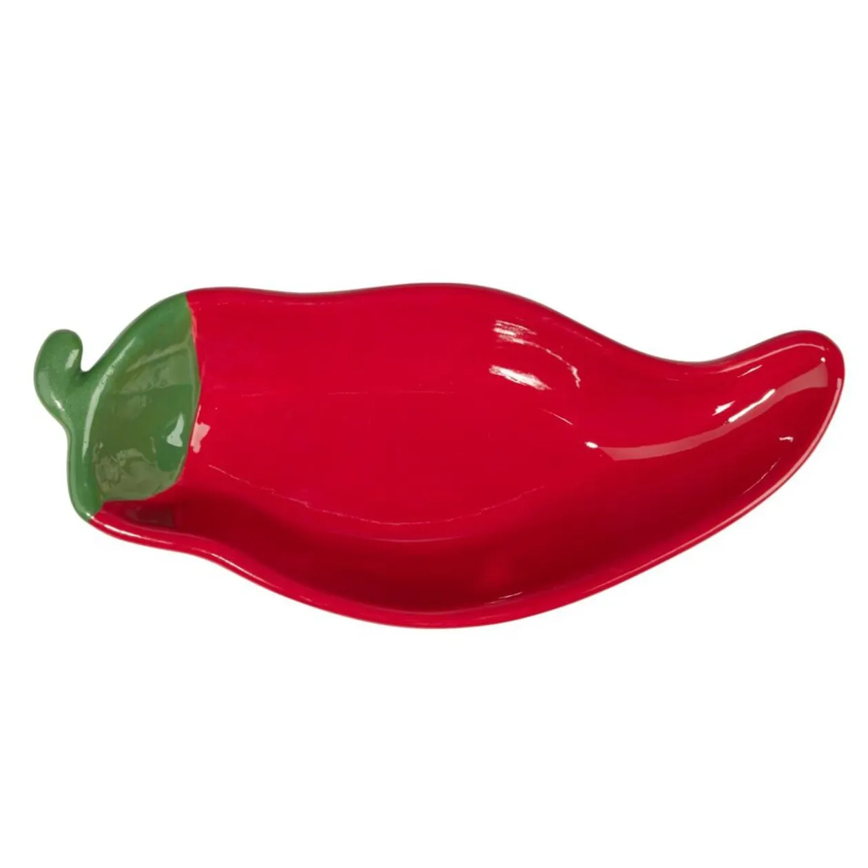 Assiette de présentation dolomite forme piment rouge L22cm
