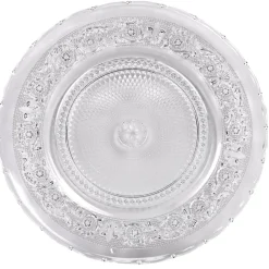 Assiette de présentation ronde verre transparente ciselée Ø30cm