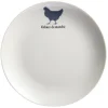 Assiette à dessert beige motif poule Ø26cm