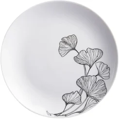 Assiette à dessert blanche décor fleur noire Ø19cm < Gifi Online