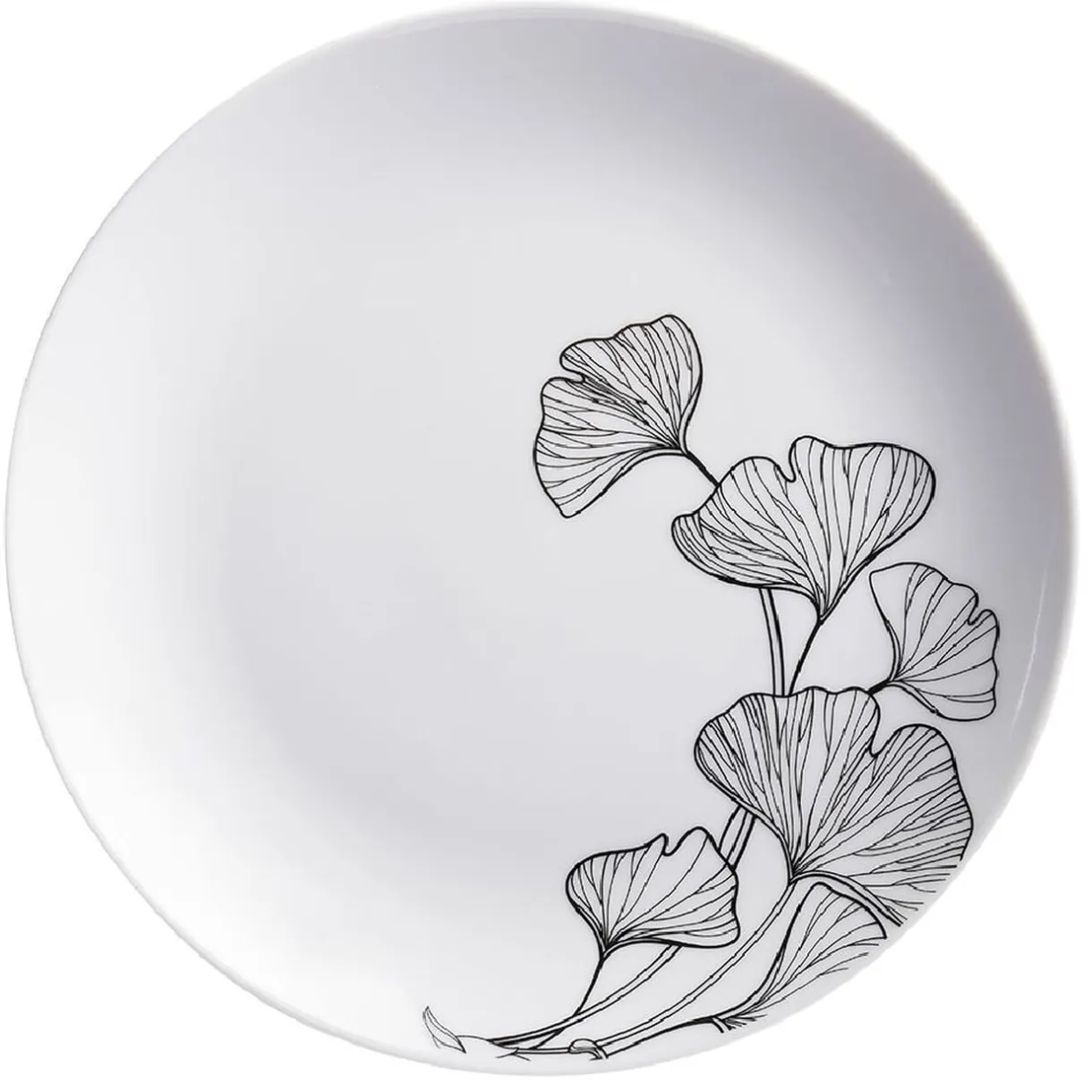Assiette à dessert blanche décor fleur noire Ø19cm < Gifi Online