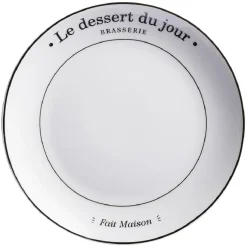 Assiette à dessert blanche "Le dessert du jour" Ø19cm < Gifi