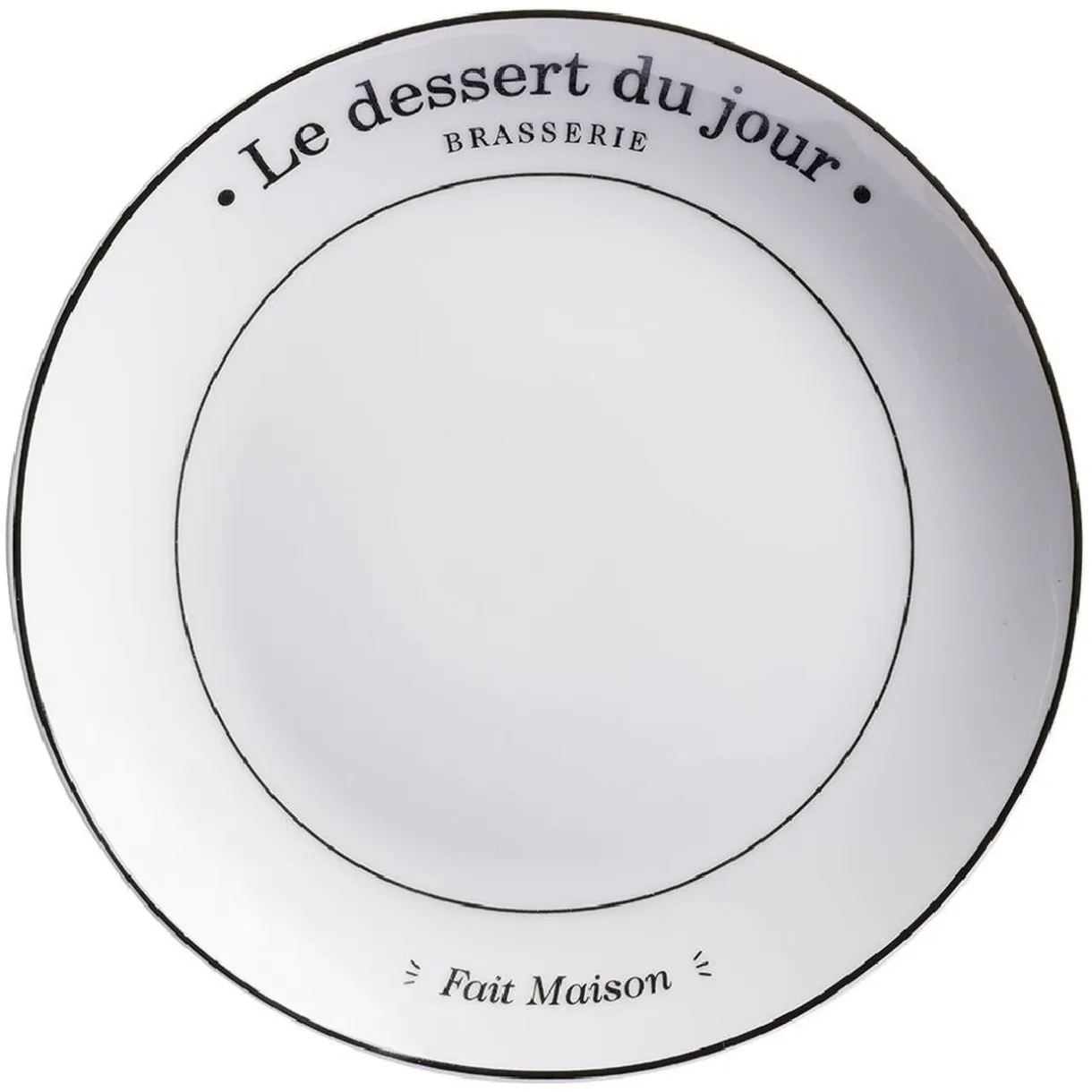 Assiette à dessert blanche "Le dessert du jour" Ø19cm < Gifi
