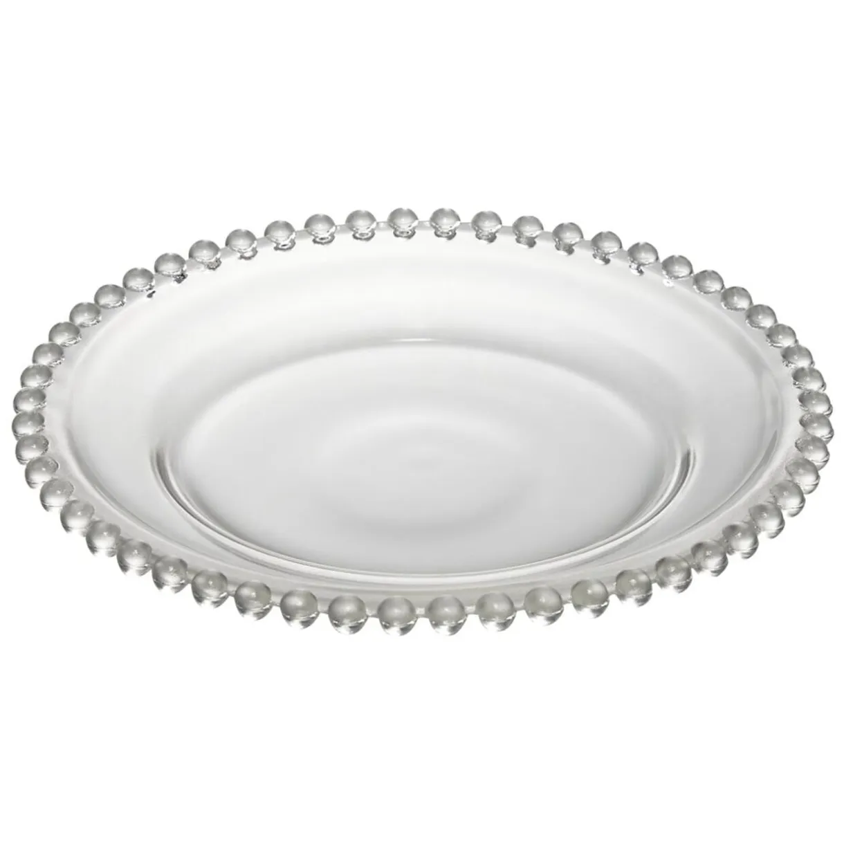 Assiette à dessert céramique transparente bord perle Ø20cm < Gifi Outlet