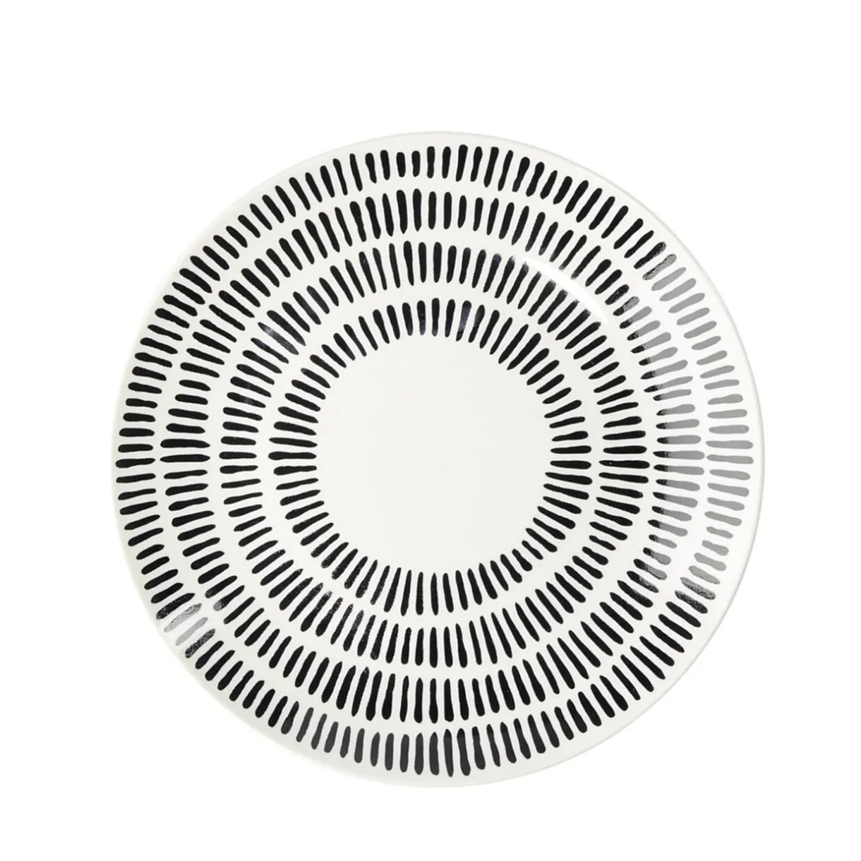 Assiette à dessert Dakar en porcelaine blanc et noir Ø19cm < Gifi New
