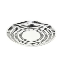 Assiette à dessert Dakar en porcelaine blanc et noir Ø19cm < Gifi New