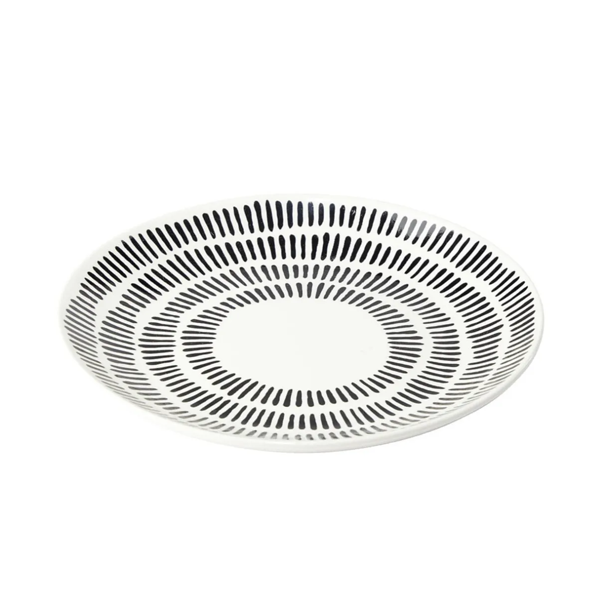 Assiette à dessert Dakar en porcelaine blanc et noir Ø19cm < Gifi New