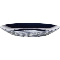 Assiette à dessert décor feuillage bleu et blanc Ø20cm < Gifi Outlet