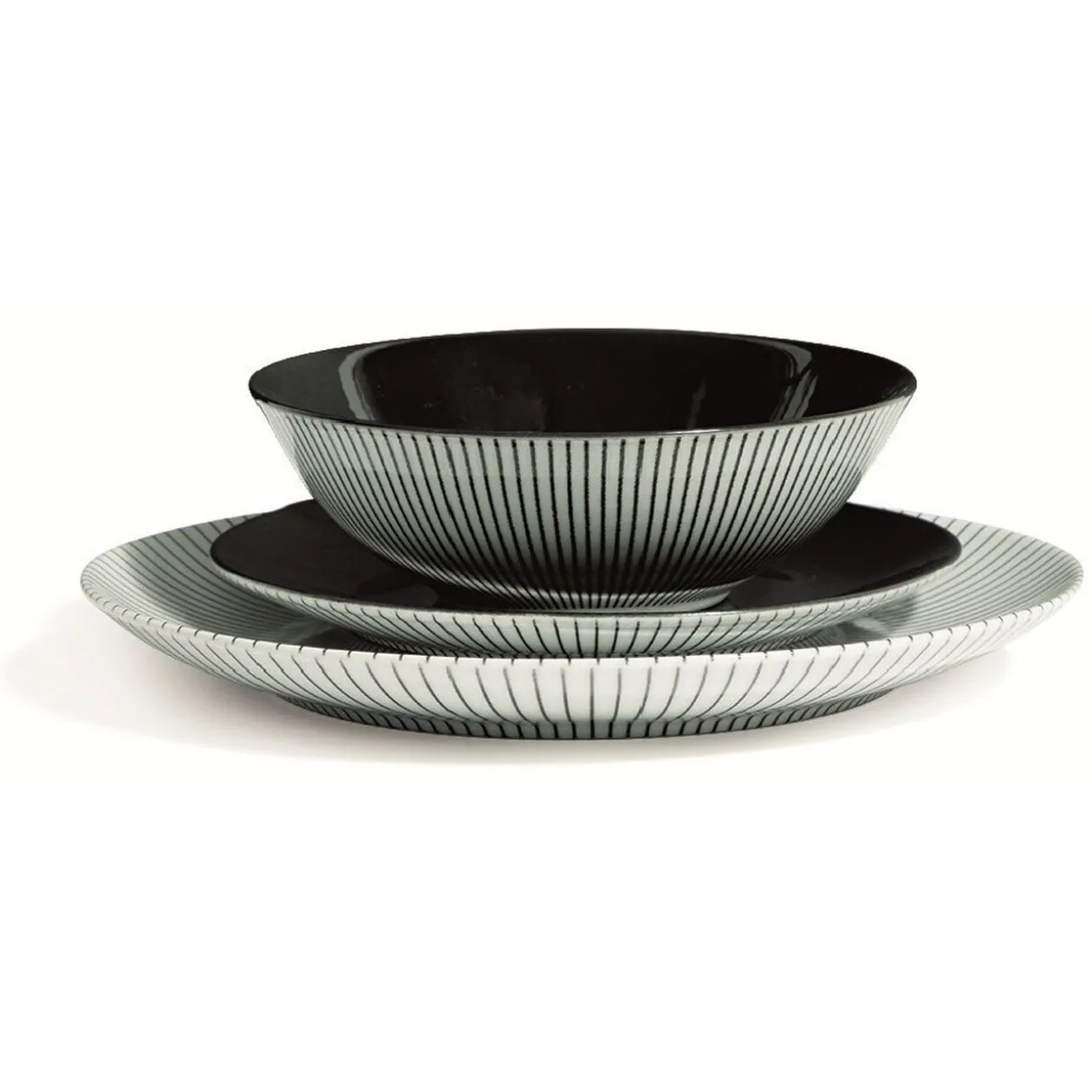Assiette à dessert décor rayon noir Ø20cm