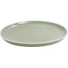 Assiette à dessert faïence vert bord liseré crème Ø20cm