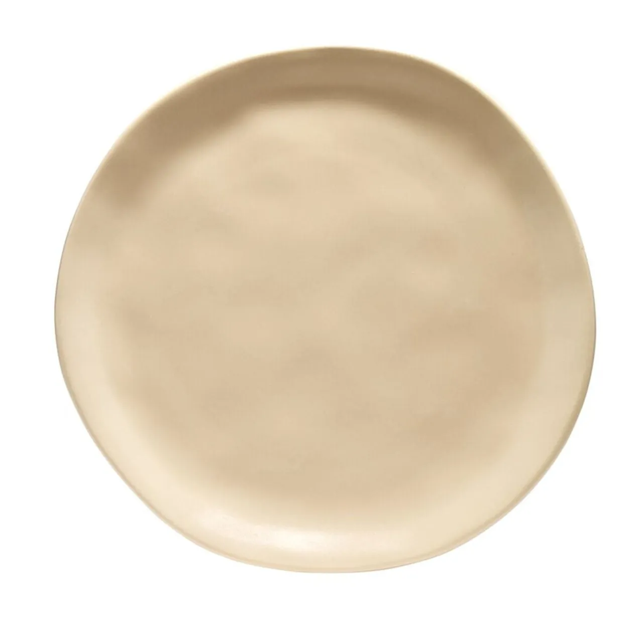 Assiette à dessert forme organique céramique beige Ø20cm