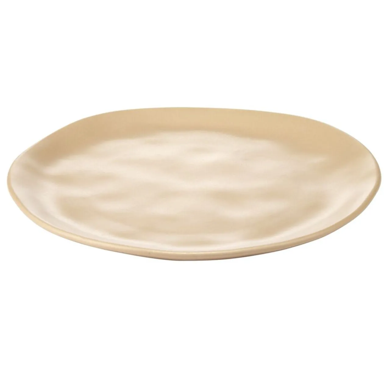 Assiette à dessert forme organique céramique beige Ø20cm