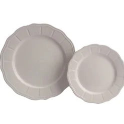 Assiette dessert grès festonnée marron x4 Ø19cm < Gifi Online