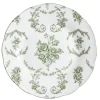 Assiette à dessert porcelaine imprimé toile de Jouy Ø19 cm vert