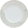 Assiette à dessert porcelaine blanche bord motif doré Ø20cm