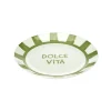 Assiette à dessert porcelaine "Dolce Vita" blanc vert Ø20cm < Gifi