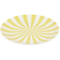 Assiette à dessert porcelaine rayure bicolore Ø16cm < Gifi Outlet