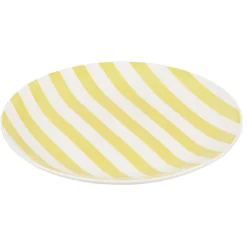 Assiette à dessert porcelaine rayure bicolore Ø16cm < Gifi Outlet