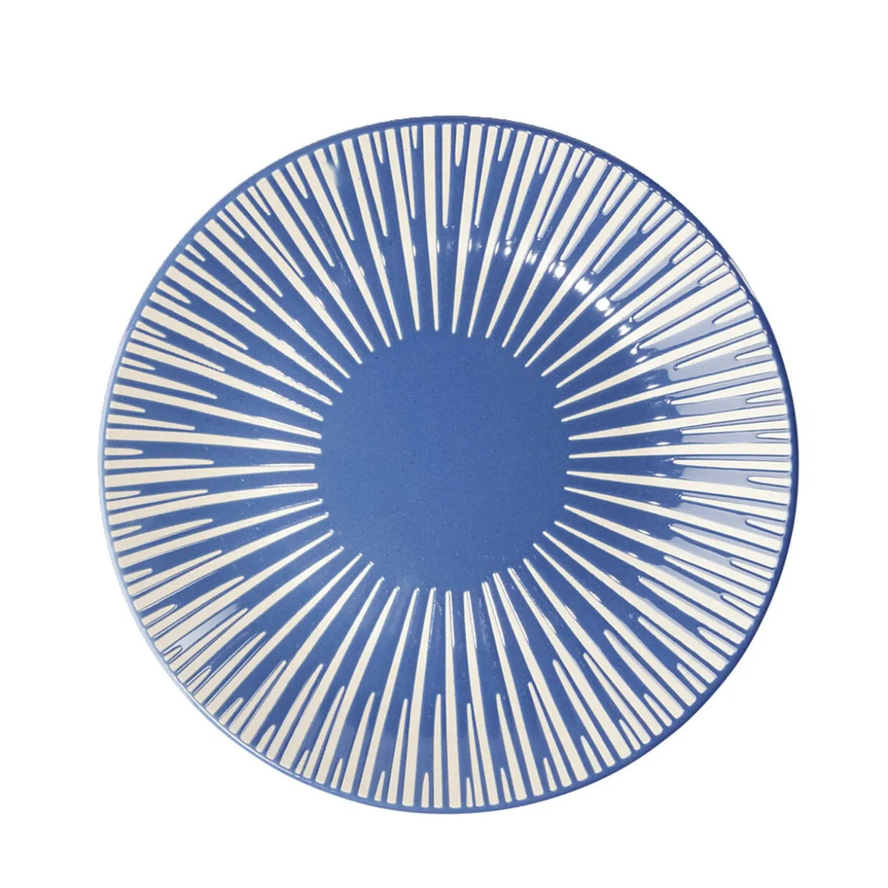 Assiette à dessert Rio en faïence bleu et blanc Ø19cm