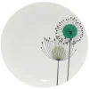 Assiette à dessert ronde blanche fleur pissenlit Ø19cm < Gifi New