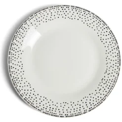 Assiette à dessert ronde Ø19cm porcelaine pois blanc et doré < Gifi Online