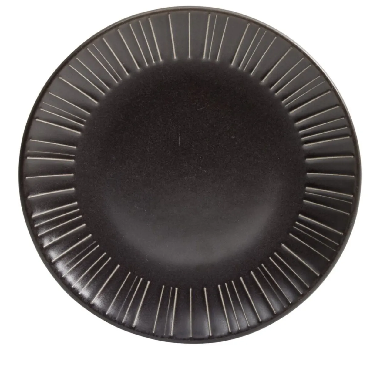 Assiette à dessert ronde céramique noir Ø21cm < Gifi
