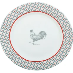 Assiette à dessert ronde design poule rebord géographique Ø19cm < Gifi Clearance