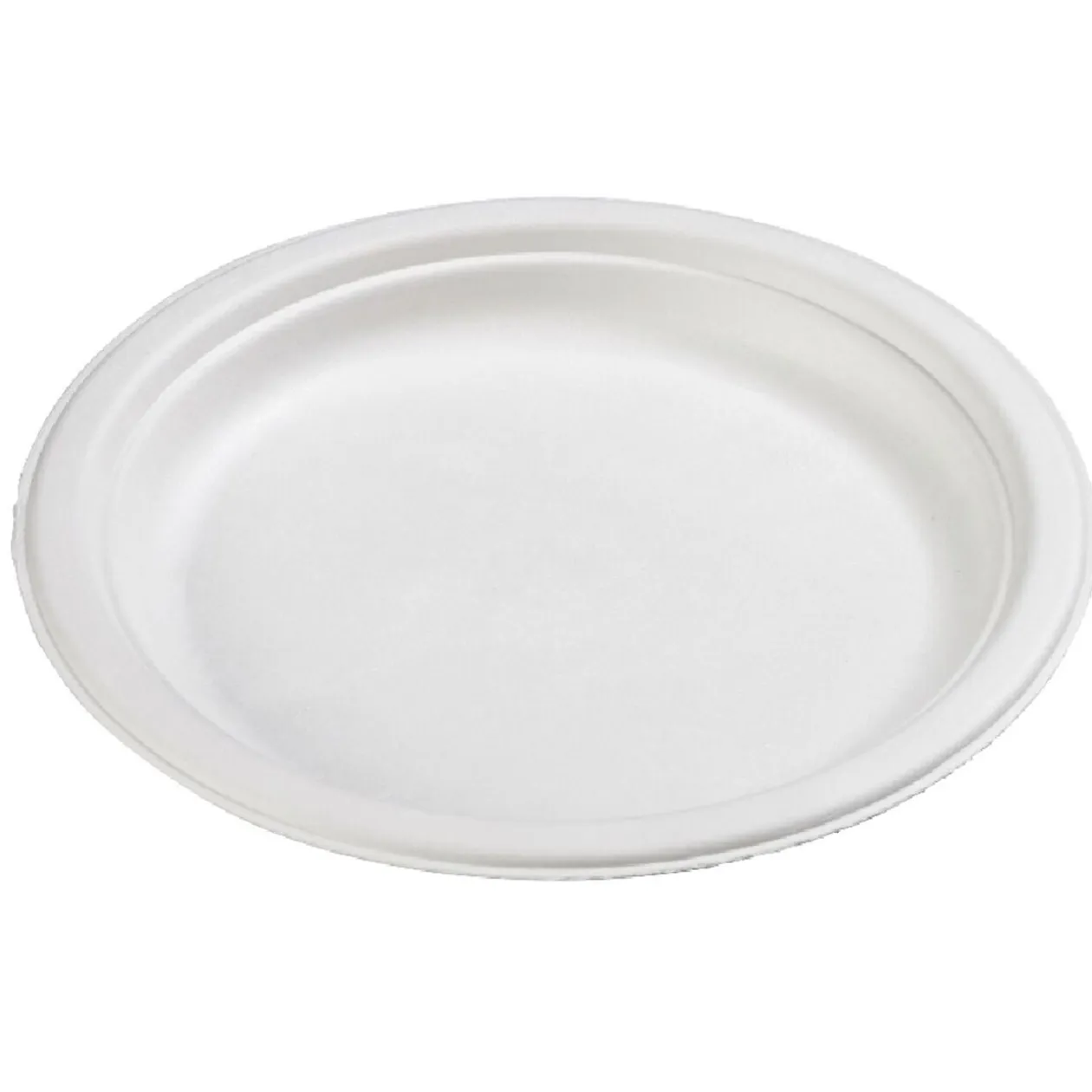 Assiette à dessert ronde en canne à sucre x12