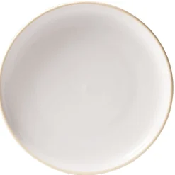 Assiette à dessert ronde faïence gris bord crème Ø20cm < Gifi Clearance