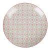 Assiette à dessert ronde motif carreau de ciment rouge gris Ø19cm < Gifi Sale
