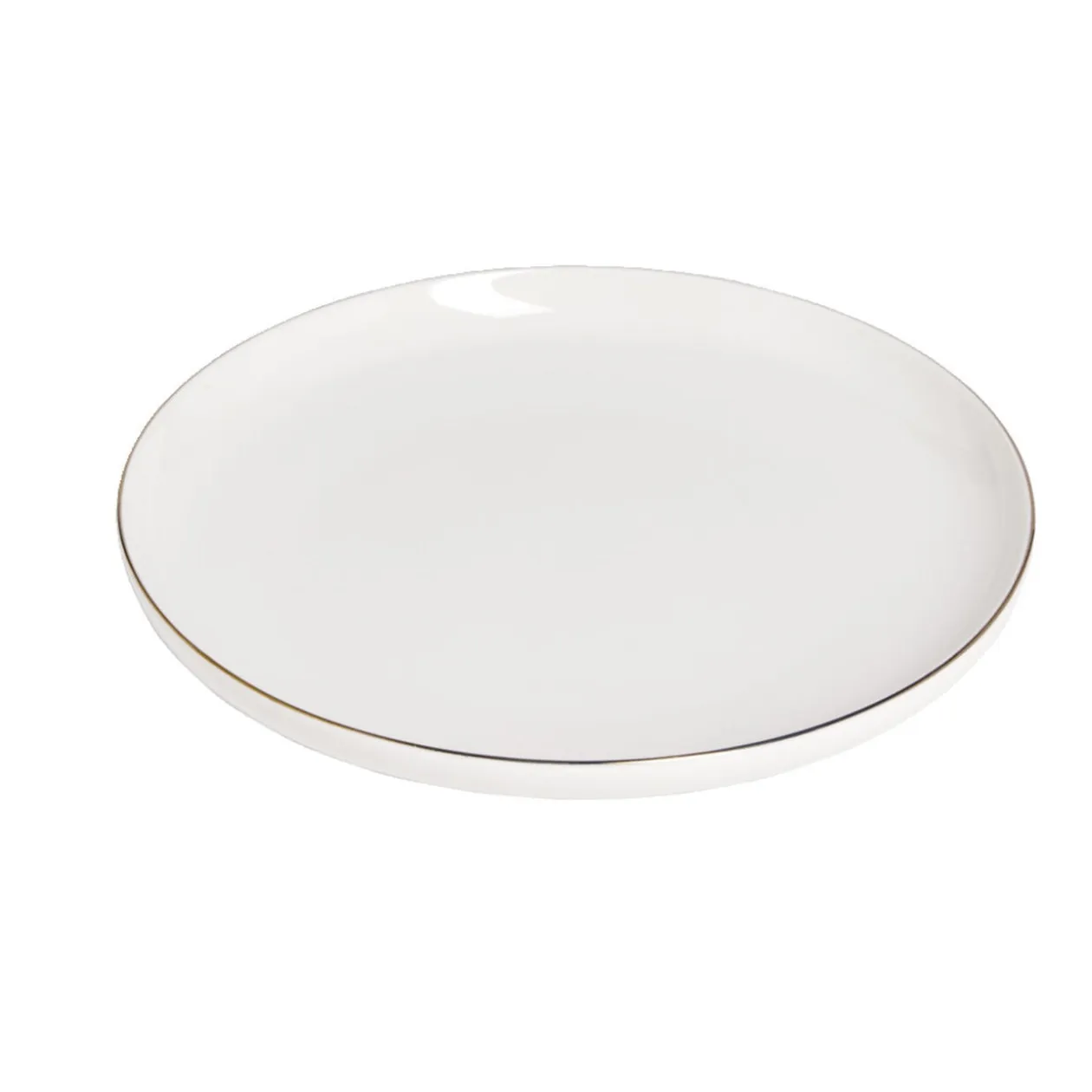 Assiette à dessert ronde Oslo blanche bord doré Ø19cm