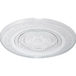Assiette à dessert ronde verre transparente ciselée Ø19.5cm