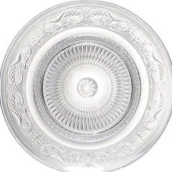 Assiette à dessert ronde verre transparente ciselée Ø19.5cm