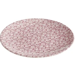 Assiette à dessert x4 ronde Indie faïence terracotta motif floral blanc Ø20cm < Gifi Outlet